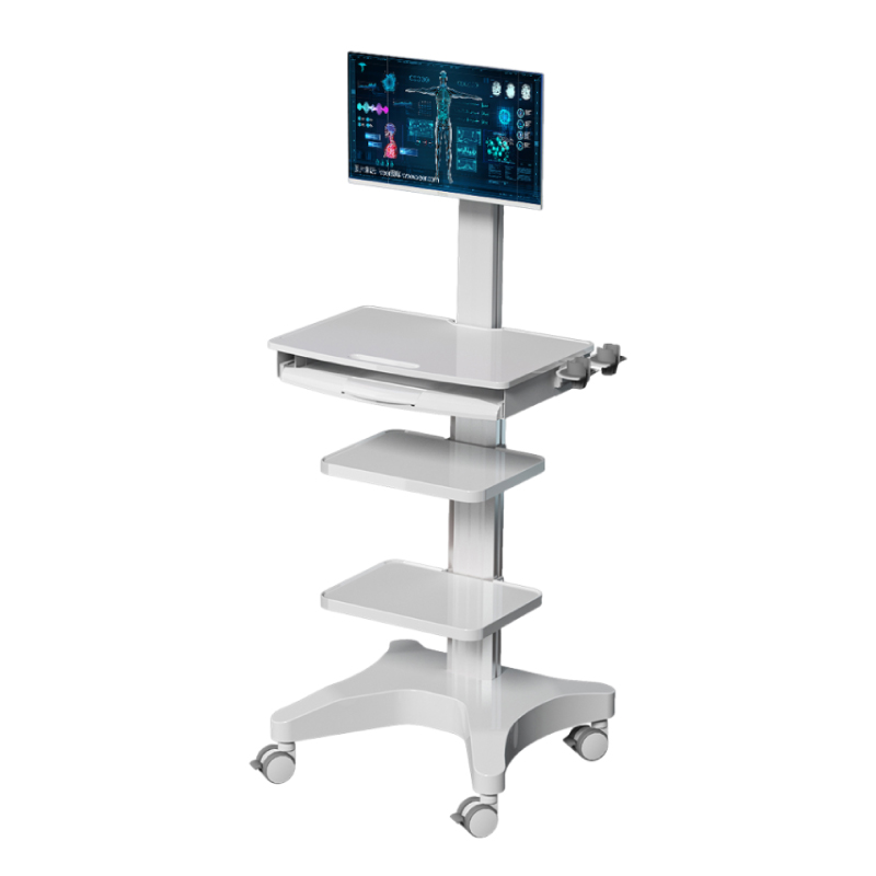 Computing Endoscope Trolley with double-layer Trays &Keyboard Slide