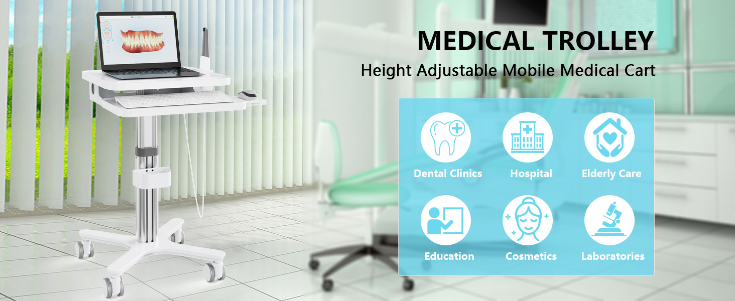Xe đẩy nha khoa có thể điều chỉnh độ cao